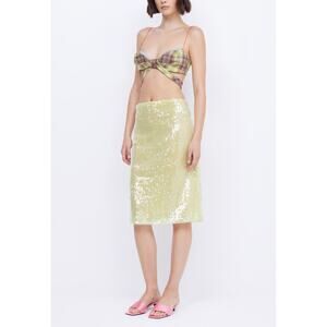 bec + bridge Yellow Sequin Skirt